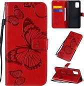 Voor Samsung Galaxy A71 5G 3D vlinders reliëf patroon horizontale flip lederen tas met houder & kaartsleuf & portemonnee (rood)