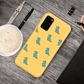 Voor Galaxy S20 Cartoon Animal Pattern Shockproof TPU beschermhoes (gele dinosaurussen)