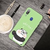 Voor Galaxy A40 Cartoon Animal Pattern Shockproof TPU beschermhoes (Green Panda)