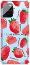 Voor Samsung Galaxy A91 / S10 Lite (2020) Schokbestendig geverfd TPU beschermhoes (Love Strawberry)