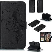 Veerpatroon Litchi Texture Horizontale Flip Leren Case met Portemonnee & Houder & Kaartsleuven voor iPhone XS / X (Zwart)