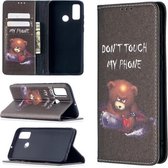 Voor Huawei P smart 2020 Gekleurde Tekening Patroon Onzichtbare Magnetische Horizontale Flip PU Lederen Case met Houder & Kaartsleuven & Portemonnee (Beer)