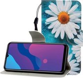 Voor Huawei Genieten 10S Gekleurde Tekening Horizontale Flip Leren Case met Houder & Kaartsleuf & Portemonnee (Chrysanthemum)