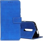 Voor Xiaomi Redmi K30 Krokodiltextuur Horizontaal Flip Leren Hoesje met Houder & Portemonnee & Kaartsleuven & Fotolijst (Blauw)