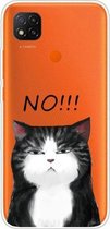 Voor Geschikt voor Xiaomi Redmi 9C gekleurd tekeningpatroon zeer transparant TPU beschermhoes (GEEN kat)