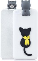 Voor Xiaomi Redmi GO 3D Cartoon patroon schokbestendig TPU beschermhoes (kleine zwarte kat)