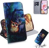 Voor LG K41S Gekleurde Tekening Horizontale Flip Leren Case, met Houder & Kaartsleuven & Portemonnee (Olieverf Uil)