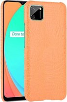 Voor Oppo Realme C11 schokbestendige krokodiltextuur pc + PU-hoes (oranje)