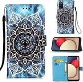 Voor Samsung Galaxy A02s (Europese versie) Gekleurd tekeningpatroon Plain Weave Horizontale flip lederen hoes met houder & kaartsleuf & portemonnee & lanyard (onderzeese mandala)