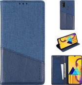 Voor Samsung Galaxy M30s MUXMA MX109 Horizontale flip lederen tas met houder & kaartsleuf & portemonnee (blauw)
