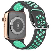 Tweekleurige siliconen horlogeband voor Apple Watch Series 6 & SE & 5 & 4 44 mm / 3 & 2 & 1 42 mm (grijsblauw)