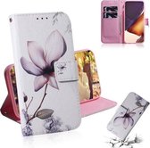 Voor Samsung Galaxy Note 20 Ultra Gekleurde Tekening Horizontale Flip Leren Case, met Houder & Kaartsleuven & Portemonnee (Magnolia Bloem)