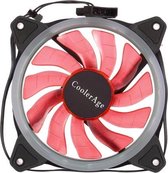 Kleur LED 12cm 3pin Computercomponenten Chassisventilator Computerhost Koelventilator Stille ventilatorkoeling, met voedingskabel en rood licht (rood)