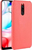 Voor Xiaomi Redmi 8 schokbestendige krokodiltextuur pc + PU-hoes (rood)