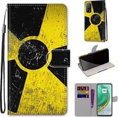 Voor Xiaomi Mi 10T Pro / 10T / K30s Gekleurde tekening Cross Texture Horizontale flip PU lederen tas met houder & kaartsleuven & portemonnee & lanyard (geel zwart logo)