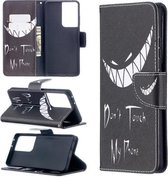 Voor Samsung Galaxy S21 Ultra 5G Gekleurde Tekening Patroon Horizontale Flip Leren Case met Houder & Kaartsleuven & Portemonnee (grijns)