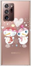 Voor Samsung Galaxy Note20 Ultra Christmas Series Clear TPU beschermhoes (paar sneeuwpop)