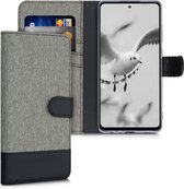 kwmobile telefoonhoesje voor Samsung Galaxy A72 - Hoesje met pasjeshouder in grijs / zwart - Case met portemonnee