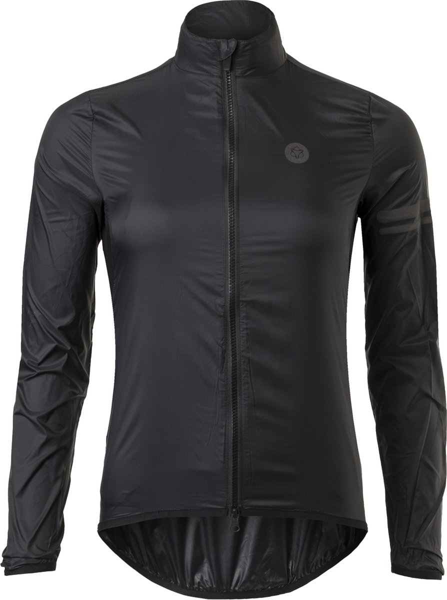 AGU Essential - Windjack Dames - Fietsjack - Winddicht en waterafstotend - Ademend mesh rugpand - Opvouwbaar - Reflecterende details - Zwart - L