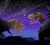 Dinosaurus T-Rex tropisch nachtkoppel - Fotobehang (in banen) - 250 x 260 cm