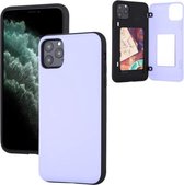 Voor iPhone 11 Pro GOOSPERY MAGNETISCHE DEURBUMPER Magnetische vangst Schokbestendig Zacht TPU + pc-hoesje met kaartsleuf (paars)