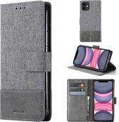 Voor iPhone 11 MUXMA MX102 Horizontale flip canvas lederen tas met standaard & kaartsleuf & portemonnee-functie (grijs)