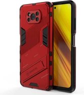 Voor Geschikt voor Xiaomi Poco X3 Punk Armor 2 in 1 PC + TPU schokbestendig hoesje met onzichtbare houder (rood)