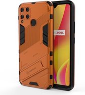 Voor OPPO Realme C15 Punk Armor 2 in 1 PC + TPU schokbestendig hoesje met onzichtbare houder (oranje)