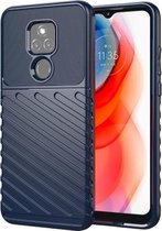 Voor Motorola Moto G Play (2021) Thunderbolt schokbestendige TPU beschermende zachte hoes (blauw)