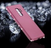 Voor Galaxy S9 + Crystal Decor Zijkanten Frosted Soft TPU beschermende achterkant van de behuizing (paars)