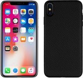 Voor iPhone XR koolstofvezel textuur schokbestendig TPU beschermhoes (zwart)