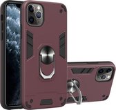 Voor iPhone 11 Pro Max 2 in 1 Armor Series PC + TPU beschermhoes met ringhouder (Wnie Red)