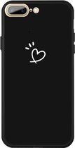 Voor iPhone 8 Plus / 7 Plus Three Dots Love-heart Pattern Colorful Frosted TPU telefoon beschermhoes (zwart)