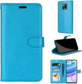 Voor Xiaomi Redmi 10X 5G / 10X Pro 5G Pure Kleur Horizontale Flip PU lederen tas met houder & kaartsleuven & portemonnee & fotolijst (blauw)