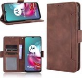 Voor Motorola Moto G30 Skin Feel Calf Pattern Horizontale Flip lederen tas met houder & kaartsleuven & fotolijst (bruin)