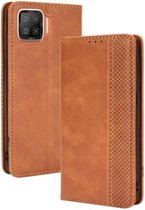 Voor OPPO F17 / A73 2020 Magnetische Gesp Retro Crazy Horse Textuur Horizontale Flip Leren Case met Houder & Kaartsleuven & Fotolijst (Bruin)