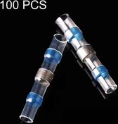 100 STKS AWG16-14 1.5-2.5mm Seal Heat Shrink Butt Wire Connectors Blue Terminals Soldeerhuls (blauw)