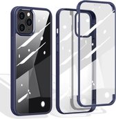 Dubbelzijdig plastic beschermhoesje voor iPhone 12/12 Pro (blauw)