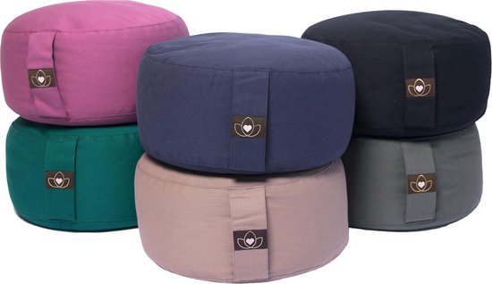 Meditatiekussen eco indigo rond - Lotus | Yoga kussen