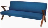 Sternzeit Bank Retrostar 4-zits 200cm velvet konings blauw