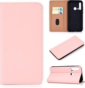 Voor Huawei P20 Lite (2019) effen kleur mat magnetische horizontale flip lederen tas met kaartsleuven en houder (roze)