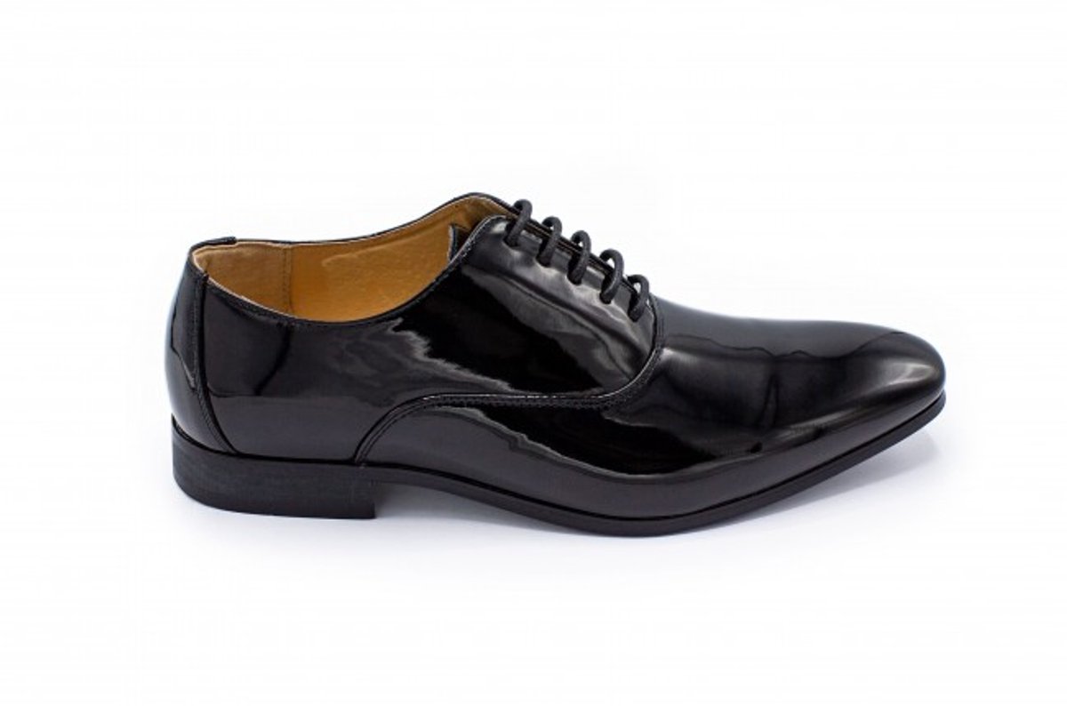 GENTS - Heren schoenen - Veterschoenen - Nette schoenen - Leer - Zwart - Maat 46/46