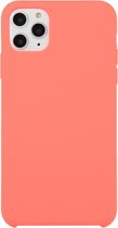 Voor iPhone 11 Pro Max Effen kleur Effen siliconen schokbestendig hoesje (Peach Red)