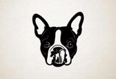 Wanddecoratie - Hond - Boston Terrier 4 - M - 65x60cm - Zwart - muurdecoratie - Line Art
