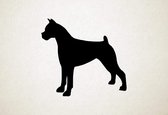 Silhouette hond - Boxer - S - 45x49cm - Zwart - wanddecoratie