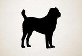 Silhouette hond - Kuchi Afghan Shepard - Kuchi Afghaanse herder - XS - 26x25cm - Zwart - wanddecoratie