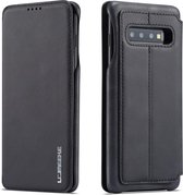 Voor Galaxy S10 + Hon Ancient Series lederen tas met kaartsleuven en houder en portemonnee (zwart)