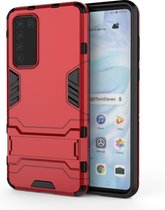 Voor Huawei P40 PC + TPU schokbestendige beschermhoes met houder (rood)