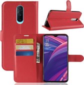 Litchi Texture horizontale flip lederen tas voor OPPO R17 Pro, met portemonnee en houder en kaartsleuven (rood)