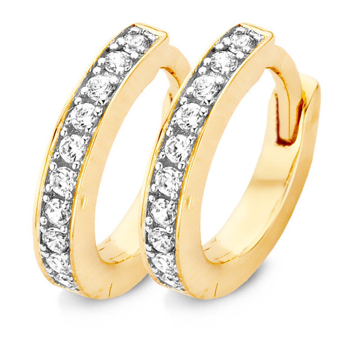 Blush Oorbellen 7129BZI - Geel en Wit Goud (14Krt.) met Zirconia